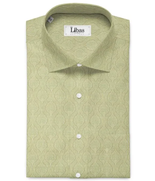 Nemesis Men's Cotton Linen Printed 2.25 Meter Unstitched Shirting Fabric (Beige)