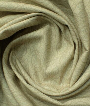 Nemesis Men's Cotton Linen Printed 2.25 Meter Unstitched Shirting Fabric (Beige)
