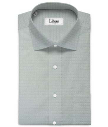 Soktas Men's Giza Cotton Self Design 2.25 Meter Unstitched Shirting Fabric (Light Grey)
