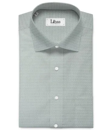 Soktas Men's Giza Cotton Self Design 2.25 Meter Unstitched Shirting Fabric (Light Grey)
