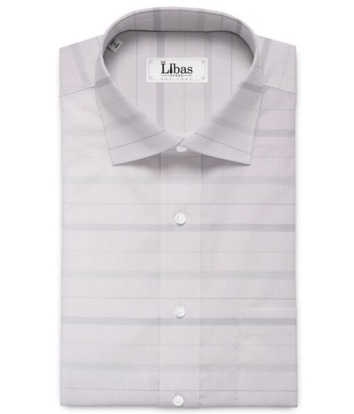 Soktas Men's Giza Cotton Striped 2.25 Meter Unstitched Shirting Fabric (Pink)