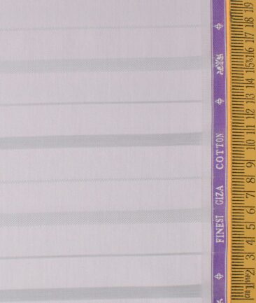 Soktas Men's Giza Cotton Striped 2.25 Meter Unstitched Shirting Fabric (Pink)