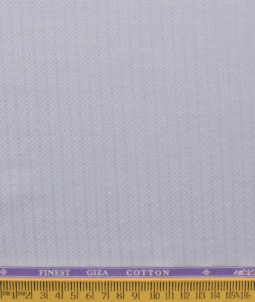 Soktas Men's Giza Cotton Self Design 2.25 Meter Unstitched Shirting Fabric (Light Purple)