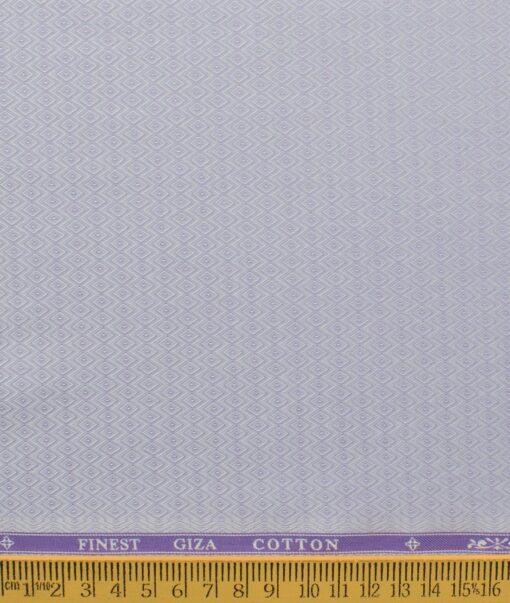 Soktas Men's Giza Cotton Self Design 2.25 Meter Unstitched Shirting Fabric (Light Purple)