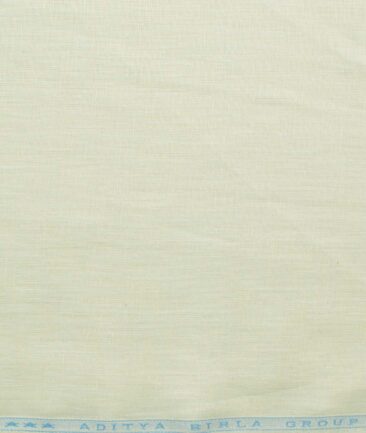 Linen Club Men's Pure Linen 60 LEA Solids 2.25 Meter Unstitched Shirting Fabric (Cream)