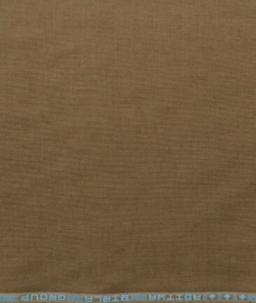 Linen Club Men's Pure Linen 60 LEA Solids 2.25 Meter Unstitched Shirting Fabric (Coffee Brown)