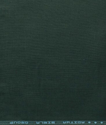 Linen Club Men's Pure Linen 60 LEA Solids 2.25 Meter Unstitched Shirting Fabric (Dark Green)
