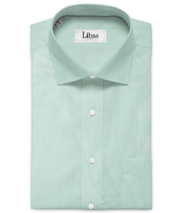 Linen Club Men's Pure Linen 60 LEA Solids 2.25 Meter Unstitched Shirting Fabric (Mint Green)