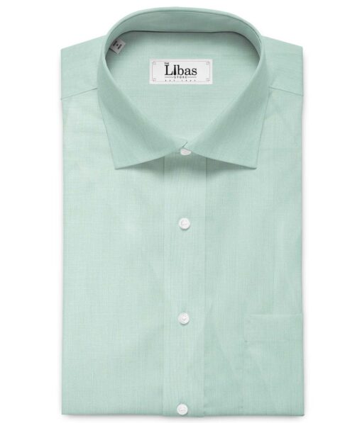 Linen Club Men's Pure Linen 60 LEA Solids 2.25 Meter Unstitched Shirting Fabric (Mint Green)
