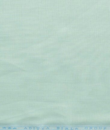 Linen Club Men's Pure Linen 60 LEA Solids 2.25 Meter Unstitched Shirting Fabric (Mint Green)