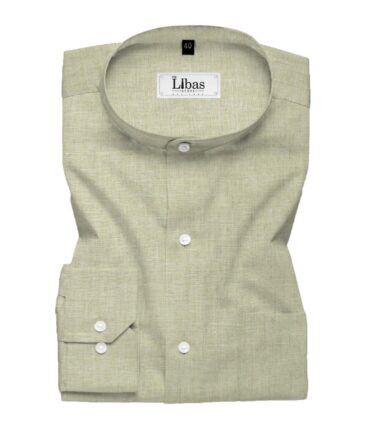 Linen Club Men's Pure Linen 60 LEA Self Design 2.25 Meter Unstitched Shirting Fabric (Tan Beige)