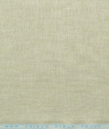 Linen Club Men's Pure Linen 60 LEA Self Design 2.25 Meter Unstitched Shirting Fabric (Tan Beige)