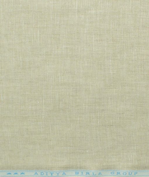 Linen Club Men's Pure Linen 60 LEA Self Design 2.25 Meter Unstitched Shirting Fabric (Tan Beige)