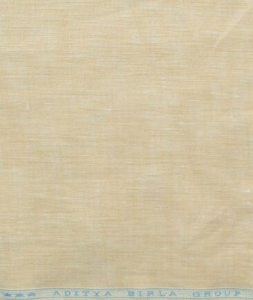 Linen Club Men's Pure Linen 60 LEA Self Design 2.25 Meter Unstitched Shirting Fabric (Light Latte Beige)
