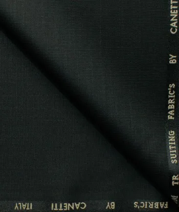 Canetti by Cadini Italy Men's Terry Rayon Structured  Unstitched Suiting Fabric (Black)
