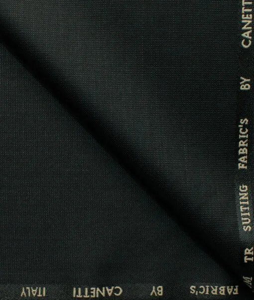 Canetti by Cadini Italy Men's Terry Rayon Structured  Unstitched Suiting Fabric (Black)