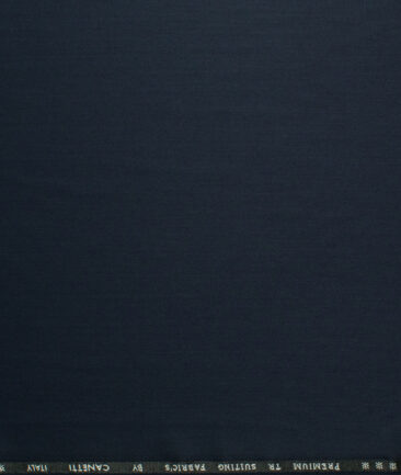 Canetti by Cadini Italy Men's Terry Rayon Solids 3.75 Meter Unstitched Suiting Fabric (Dark Blue)