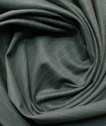 Canetti by Cadini Italy Men's Terry Rayon Striped 3.75 Meter Unstitched Suiting Fabric (Worsted Grey)