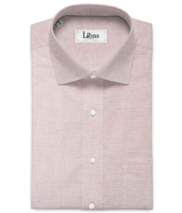 Cavallo by Linen Club Men's Cotton Linen Structured 2.25 Meter Unstitched Shirting Fabric (Blush Pink)