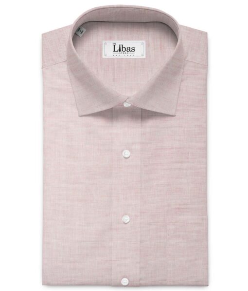 Cavallo by Linen Club Men's Cotton Linen Structured 2.25 Meter Unstitched Shirting Fabric (Blush Pink)