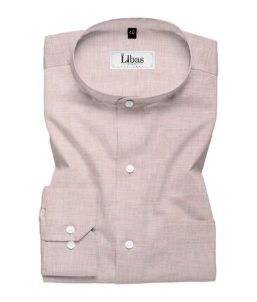 Cavallo by Linen Club Men's Cotton Linen Structured 2.25 Meter Unstitched Shirting Fabric (Blush Pink)