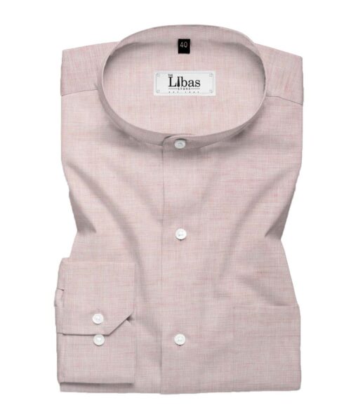 Cavallo by Linen Club Men's Cotton Linen Structured 2.25 Meter Unstitched Shirting Fabric (Blush Pink)