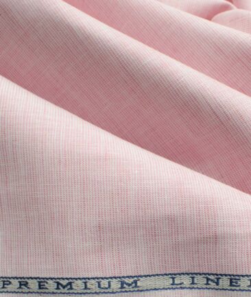 Cavallo by Linen Club Men's Cotton Linen Structured 2.25 Meter Unstitched Shirting Fabric (Blush Pink)