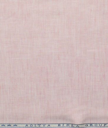 Cavallo by Linen Club Men's Cotton Linen Structured 2.25 Meter Unstitched Shirting Fabric (Blush Pink)