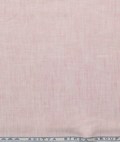 Cavallo by Linen Club Men's Cotton Linen Structured 2.25 Meter Unstitched Shirting Fabric (Blush Pink)