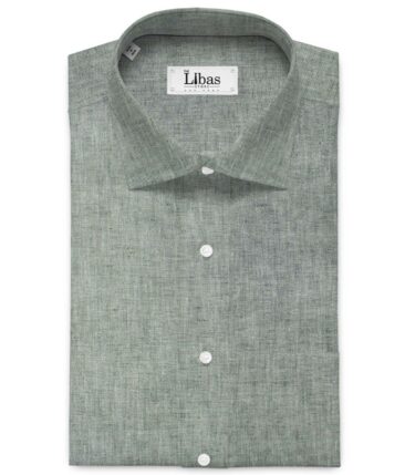 Cavallo by Linen Club Men's Cotton Linen Self Design 2.25 Meter Unstitched Shirting Fabric (Grey)