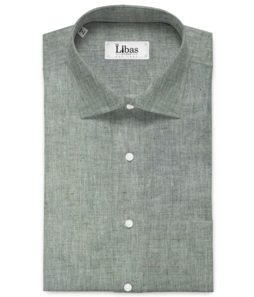 Cavallo by Linen Club Men's Cotton Linen Self Design 2.25 Meter Unstitched Shirting Fabric (Grey)