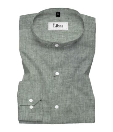 Cavallo by Linen Club Men's Cotton Linen Self Design 2.25 Meter Unstitched Shirting Fabric (Grey)