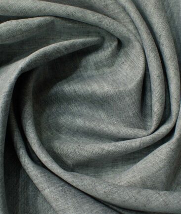 Cavallo by Linen Club Men's Cotton Linen Self Design 2.25 Meter Unstitched Shirting Fabric (Grey)
