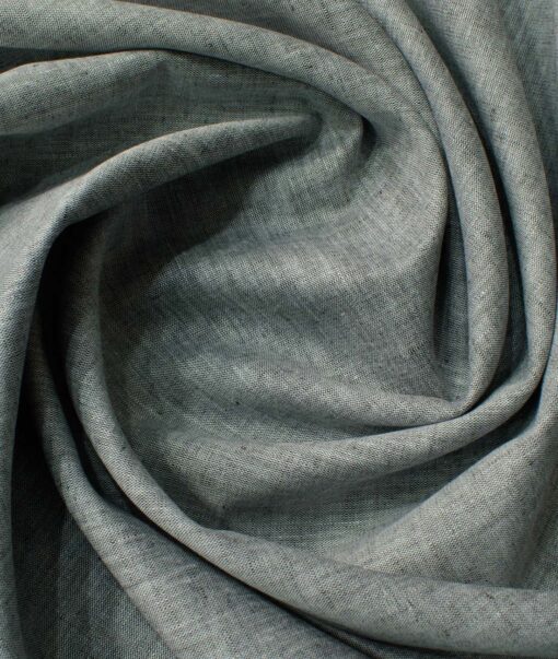 Cavallo by Linen Club Men's Cotton Linen Self Design 2.25 Meter Unstitched Shirting Fabric (Grey)