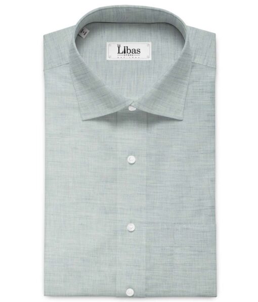 Cavallo by Linen Club Men's Cotton Linen Structured 2.25 Meter Unstitched Shirting Fabric (Light Grey)