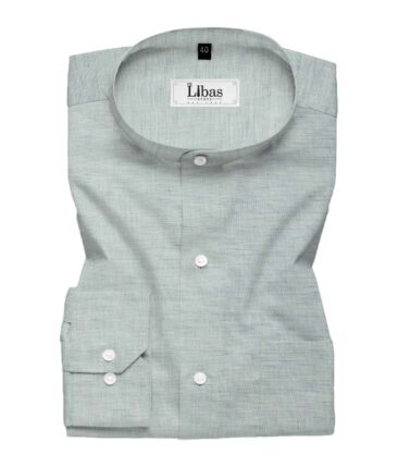 Cavallo by Linen Club Men's Cotton Linen Structured 2.25 Meter Unstitched Shirting Fabric (Light Grey)