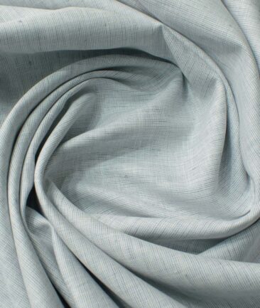 Cavallo by Linen Club Men's Cotton Linen Structured 2.25 Meter Unstitched Shirting Fabric (Light Grey)