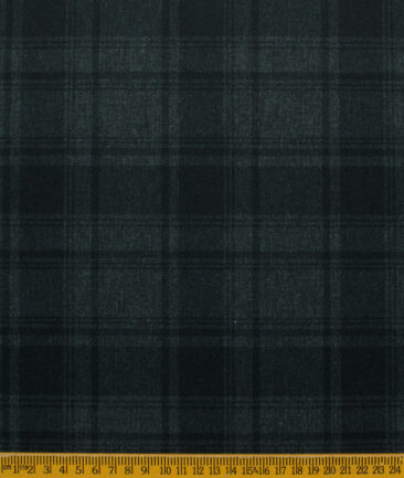Fashion Flair Men's Terry Rayon Checks 2 Meter Unstitched Suiting Fabric (Dark Blue)