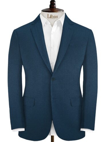 Ferrino Mizzoni Men's Terry Rayon Structured 3.75 Meter Unstitched Suiting Fabric (Aegean Blue)