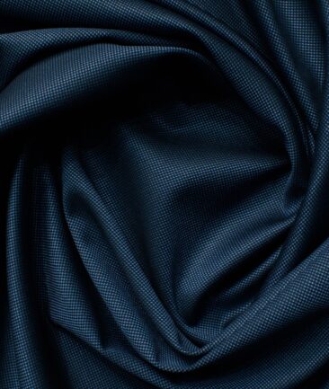 Ferrino Mizzoni Men's Terry Rayon Structured 3.75 Meter Unstitched Suiting Fabric (Aegean Blue)