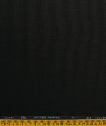 Ferrino Mizzoni Men's Terry Rayon Structured 3.75 Meter Unstitched Suiting Fabric (Black)