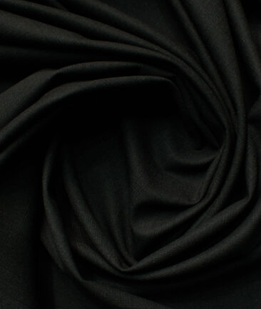 Ferrino Mizzoni Men's Terry Rayon Checks 3.75 Meter Unstitched Stretchable Suiting Fabric (Black)