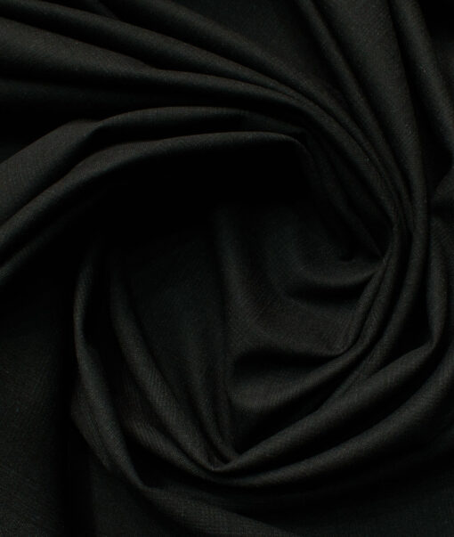 Ferrino Mizzoni Men's Terry Rayon Checks 3.75 Meter Unstitched Stretchable Suiting Fabric (Black)