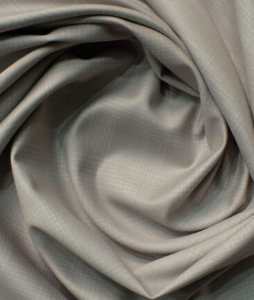 Ferrino Mizzoni Men's Terry Rayon Checks 3.75 Meter Unstitched Suiting Fabric (Bone Beige)