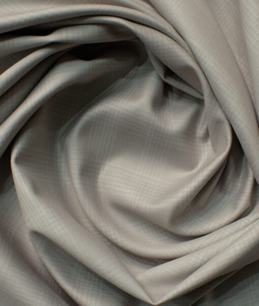 Ferrino Mizzoni Men's Terry Rayon Checks 3.75 Meter Unstitched Suiting Fabric (Bone Beige)