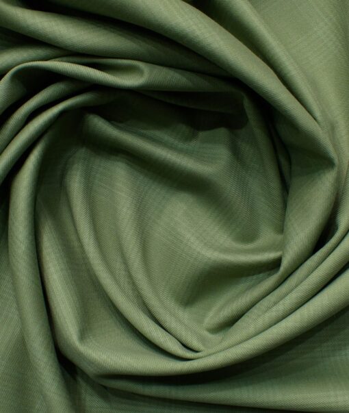 Ferrino Mizzoni Men's Terry Rayon Checks 3.75 Meter Unstitched Suiting Fabric (Pear Green)