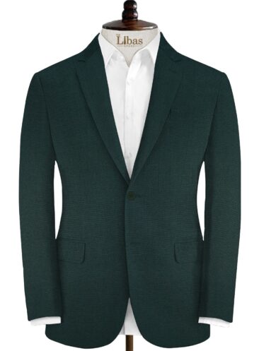 Ferrino Mizzoni Men's Terry Rayon Structured 3.75 Meter Unstitched Suiting Fabric (Pine Green)