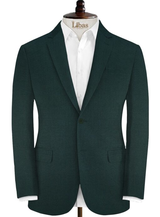 Ferrino Mizzoni Men's Terry Rayon Structured 3.75 Meter Unstitched Suiting Fabric (Pine Green)
