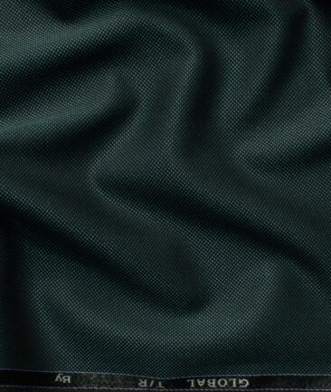 Ferrino Mizzoni Men's Terry Rayon Structured 3.75 Meter Unstitched Suiting Fabric (Pine Green)