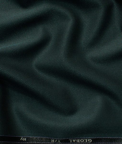 Ferrino Mizzoni Men's Terry Rayon Structured 3.75 Meter Unstitched Suiting Fabric (Pine Green)